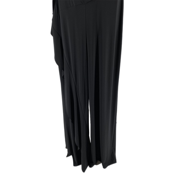 Lauren Ralph Lauren Black One Shoulder Long Flowy Wide Leg Jumpsuit - Picture 3 of 6